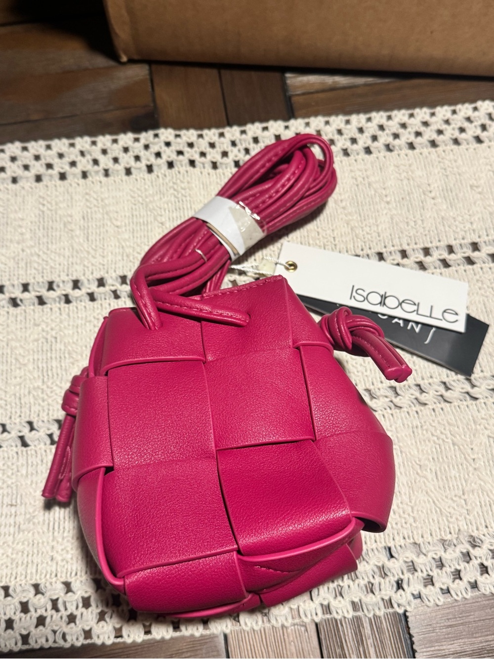 Fushia Woven mini Crossbody Bag-NWT